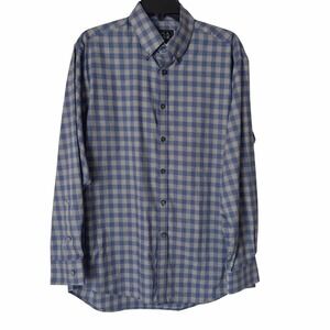 Jos. A. Bank Button Down Traveler Tech Mens M Blue Plaid Traditional Fit Shirt
